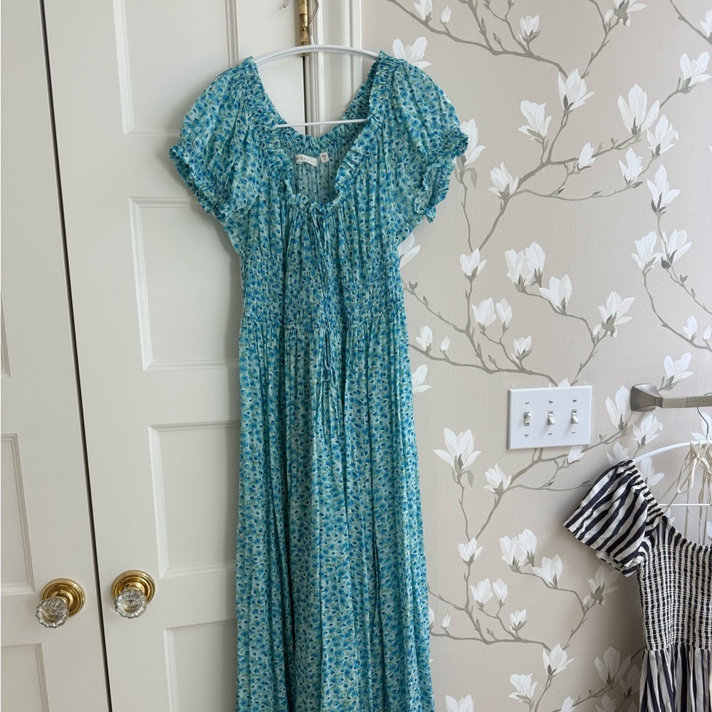 Doen Blue Floral Midi Dress size Small